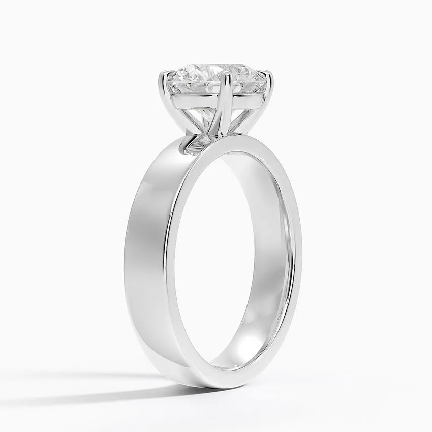 Oval Cut Solitaire Thick Band Moissanite Ring