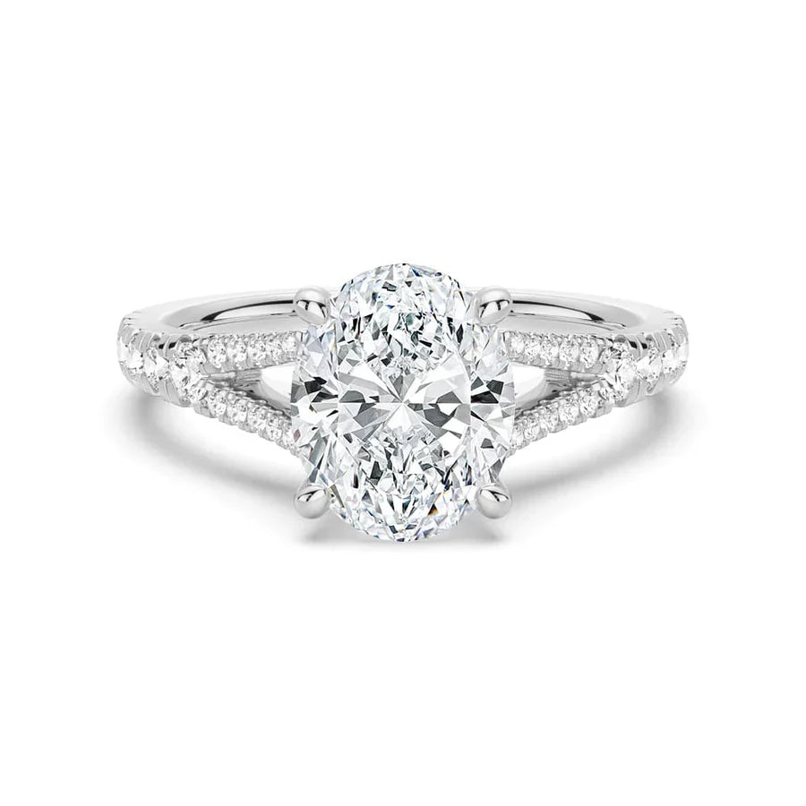 Split-Shank Oval Moissanite Engagement Ring