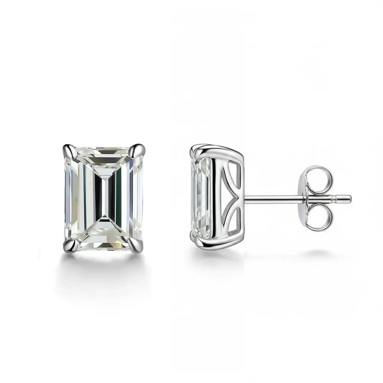 Pattern Emerald Moissanite Earrings