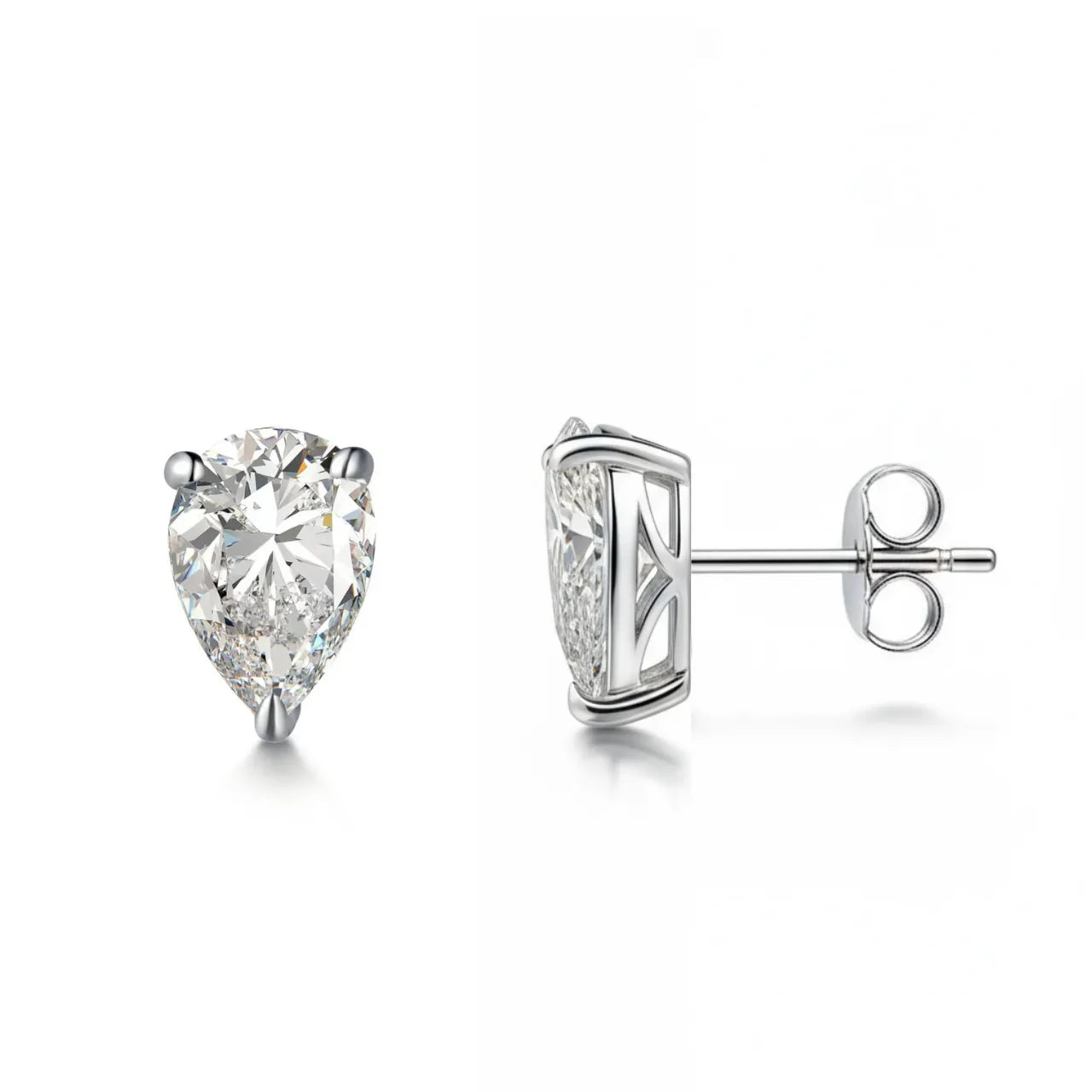 Pattern Pear Moissanite Earrings