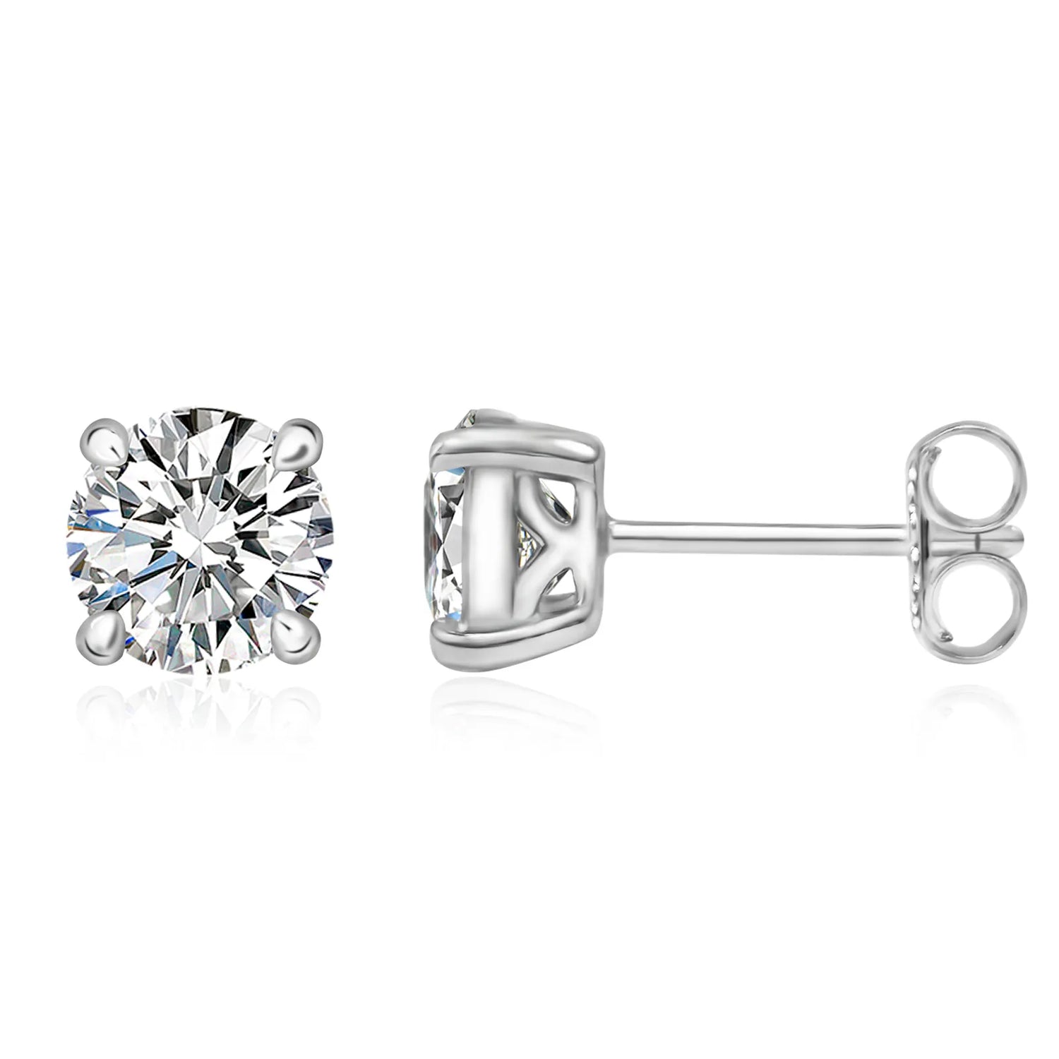 Pattern Round Moissanite Earrings