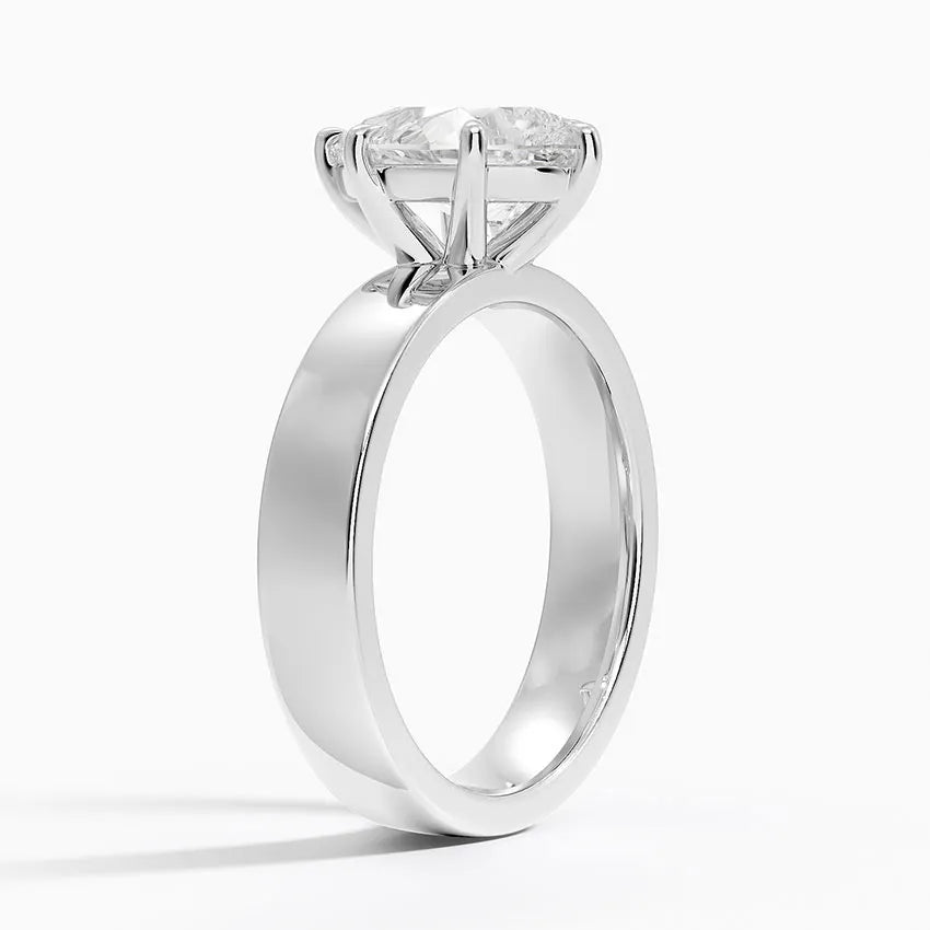 Pear Cut Solitaire Thick Band Moissanite Ring