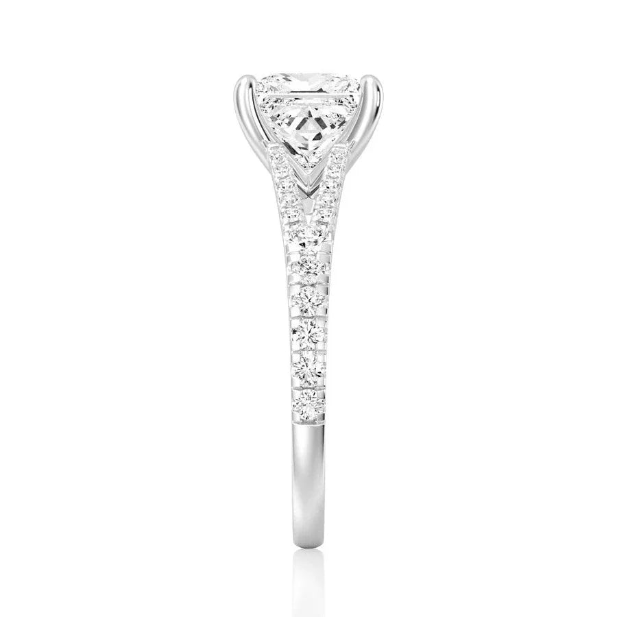 Split-Shank Princess Moissanite Engagement Ring