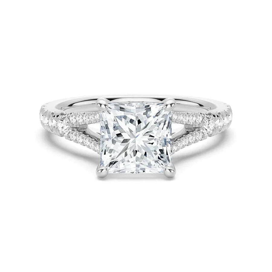 Split-Shank Princess Moissanite Engagement Ring