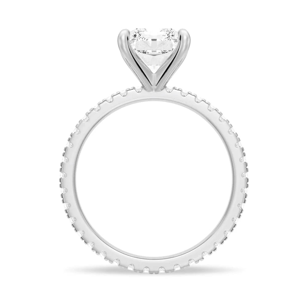 Eternity Pave Radiant Moissanite Engagement Ring