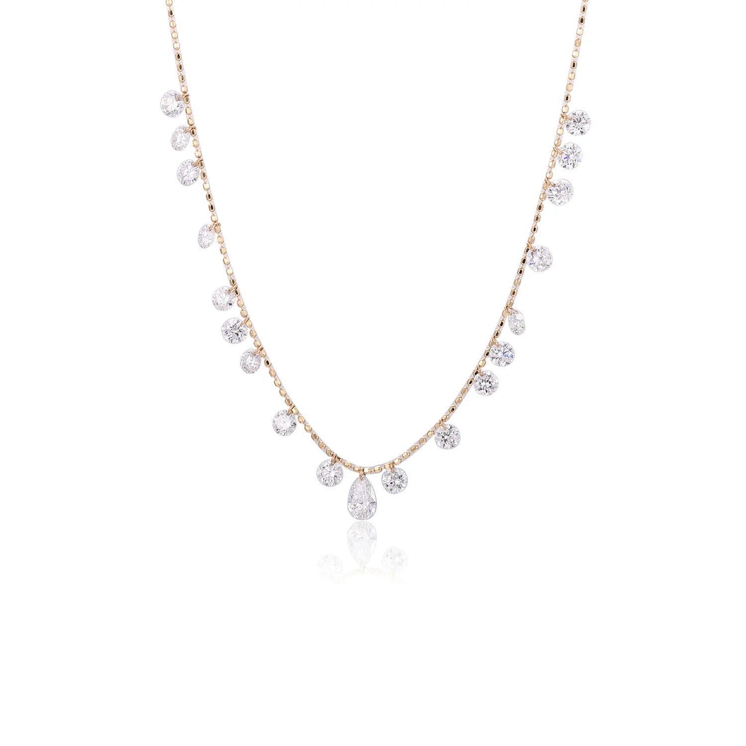 Floating Diamond Station Necklace