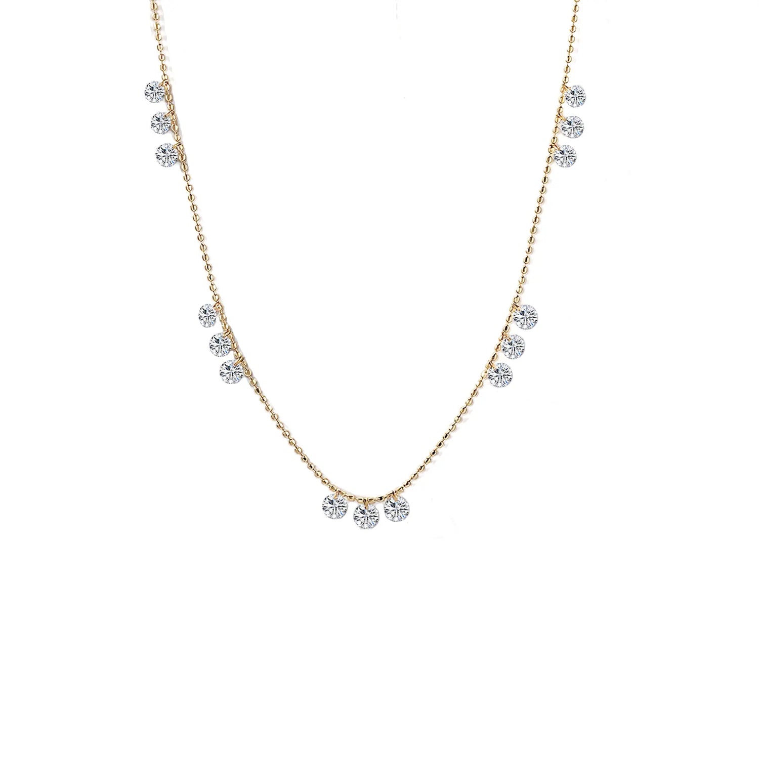 Lxue Floating Diamond Station Necklace