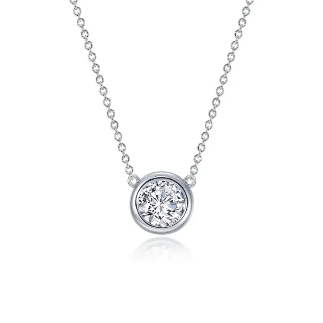 Round Bezel Moissanite Pendant