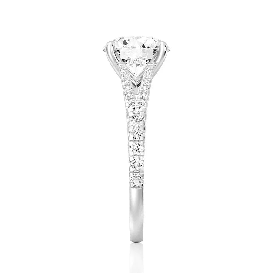 Split-Shank Round Moissanite Engagement Ring
