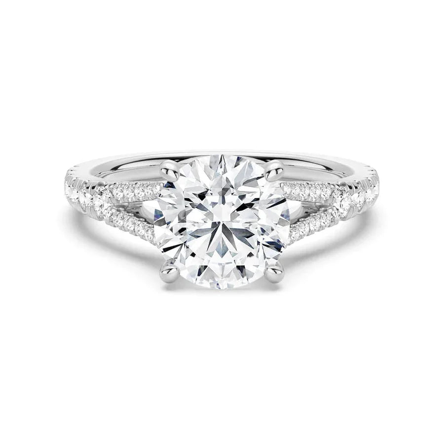 Split-Shank Round Moissanite Engagement Ring