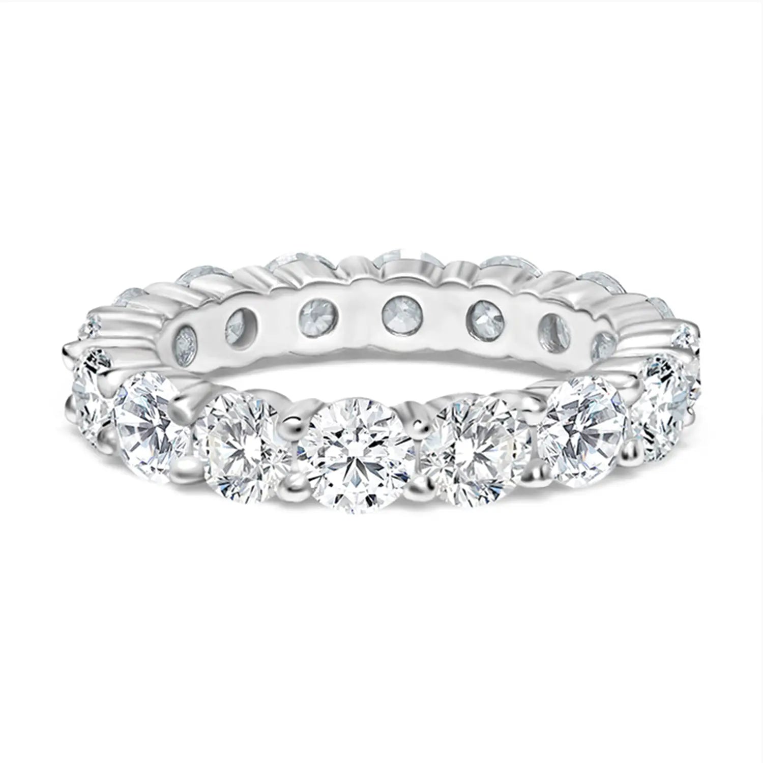 Shared Prong Moissanite Eternity Wedding Band 4.0mm