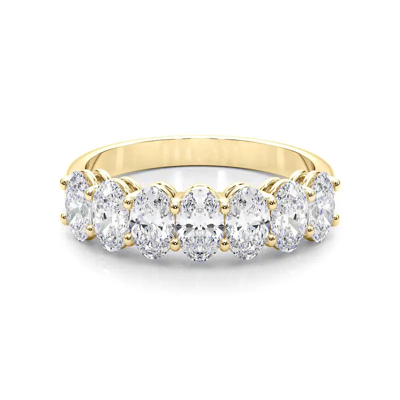 Seven Oval Moissanite Eternity Band