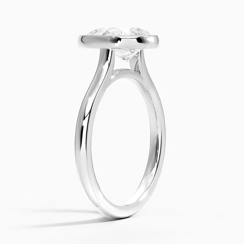 Solitaire Bezel Pear Moissanite Engagement Ring