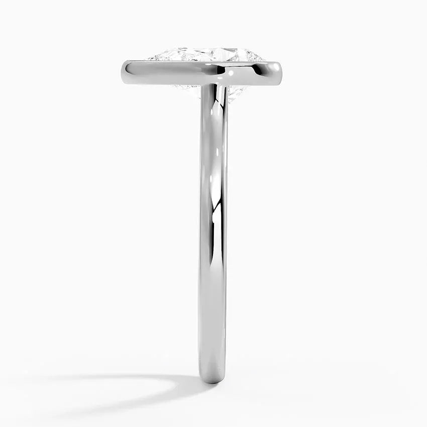 Solitaire Bezel Pear Moissanite Engagement Ring