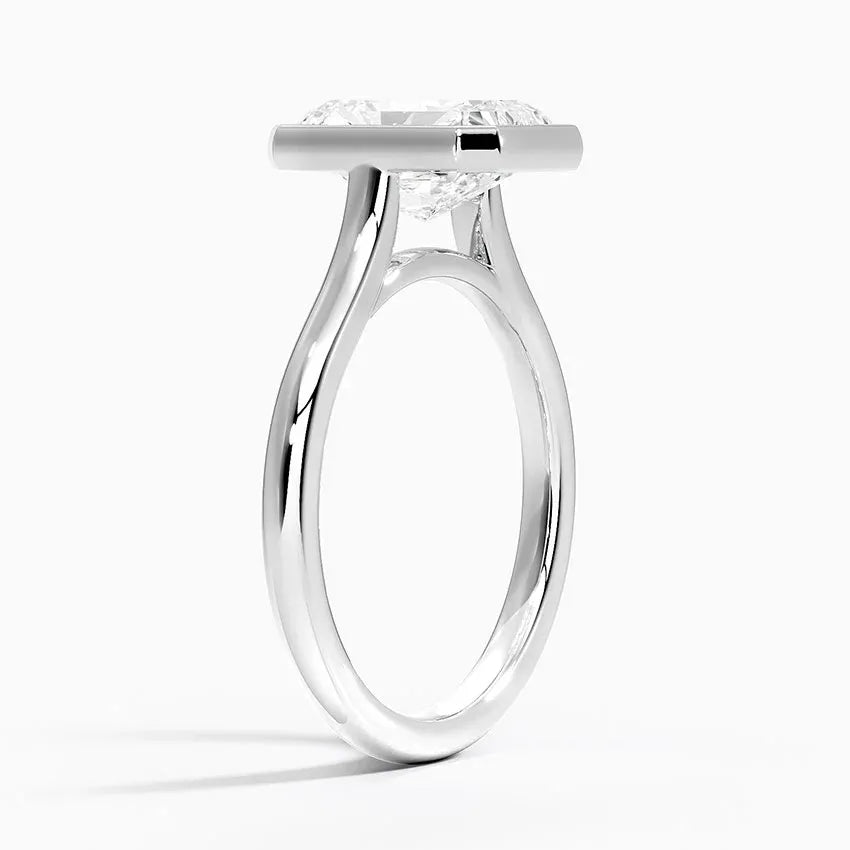 Solitaire Bezel Radiant Moissanite Engagement Ring