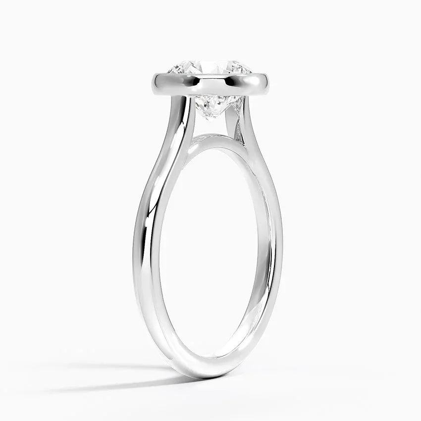 Solitaire Bezel Round Moissanite Engagement Ring