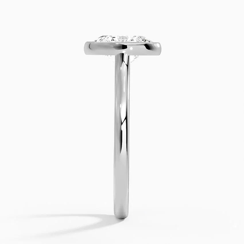 Solitaire Bezel Oval Moissanite Engagement Ring