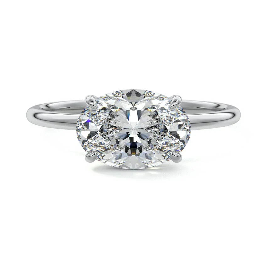 Solitaire East-West Oval Moissanite Engagement Ring