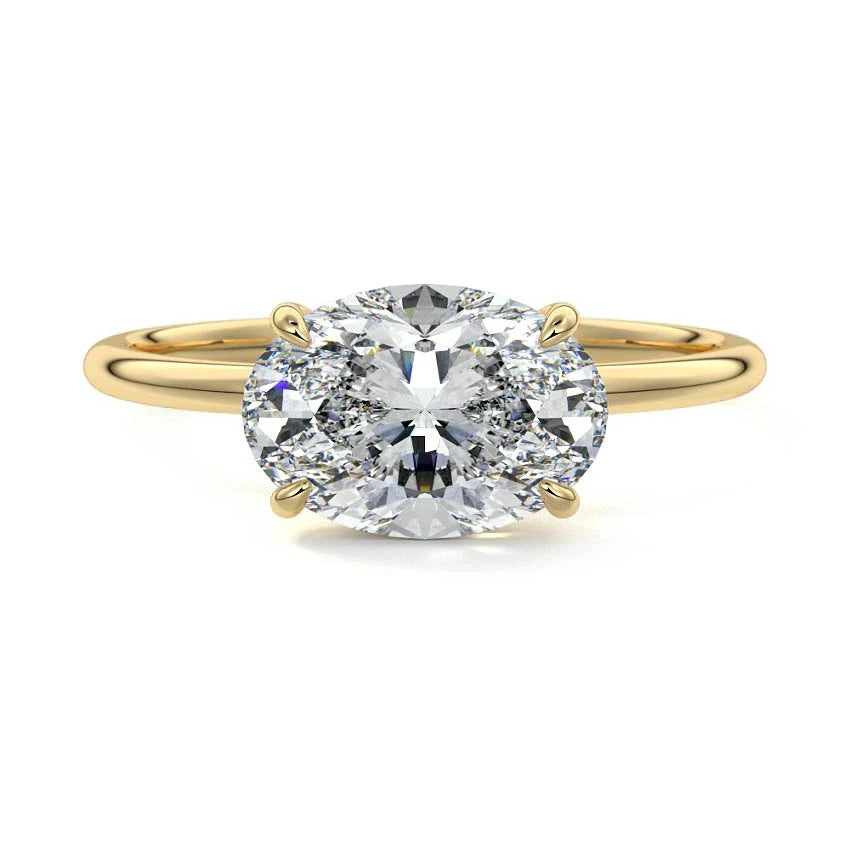 Solitaire East-West Oval Moissanite Engagement Ring