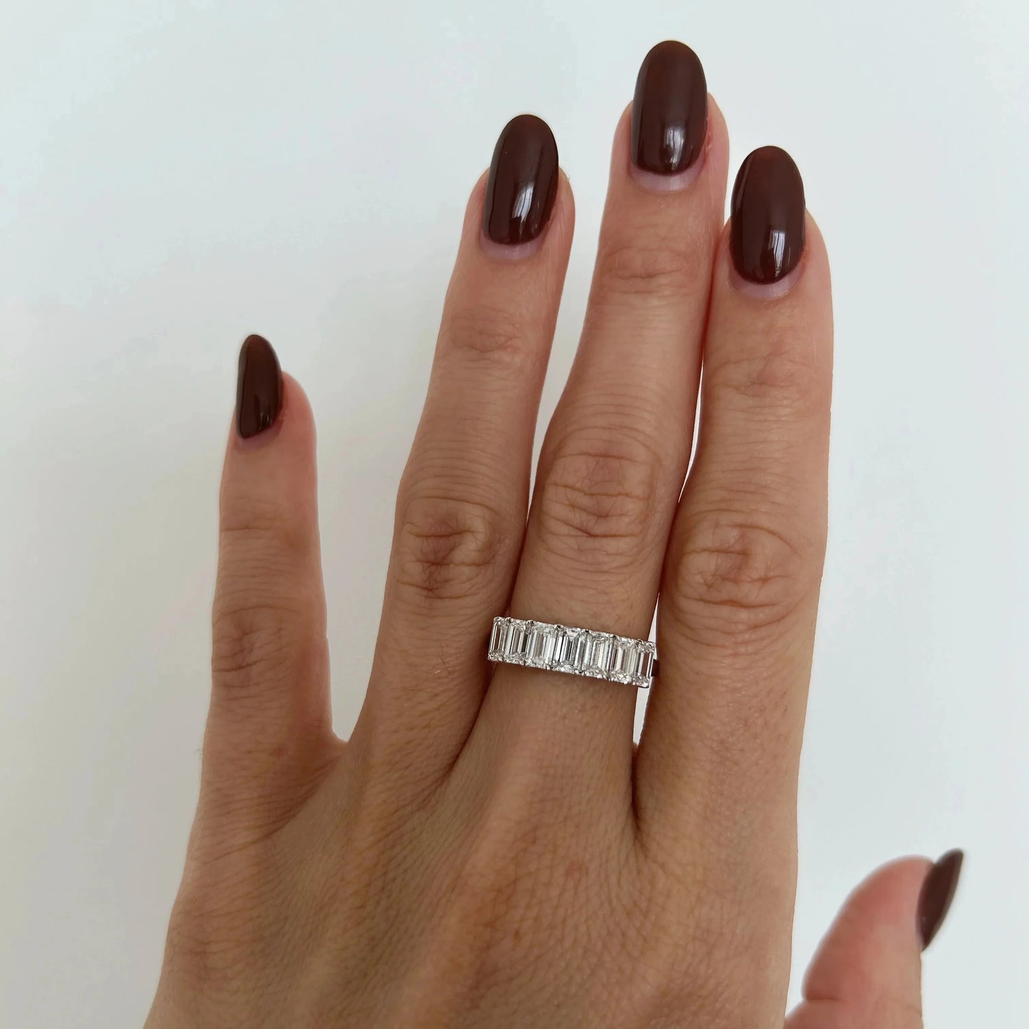 Emerald Moissanite Eternity Band