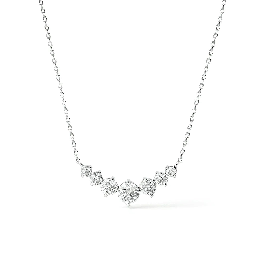 Classic 7-Stone Smile Moissanite Necklace