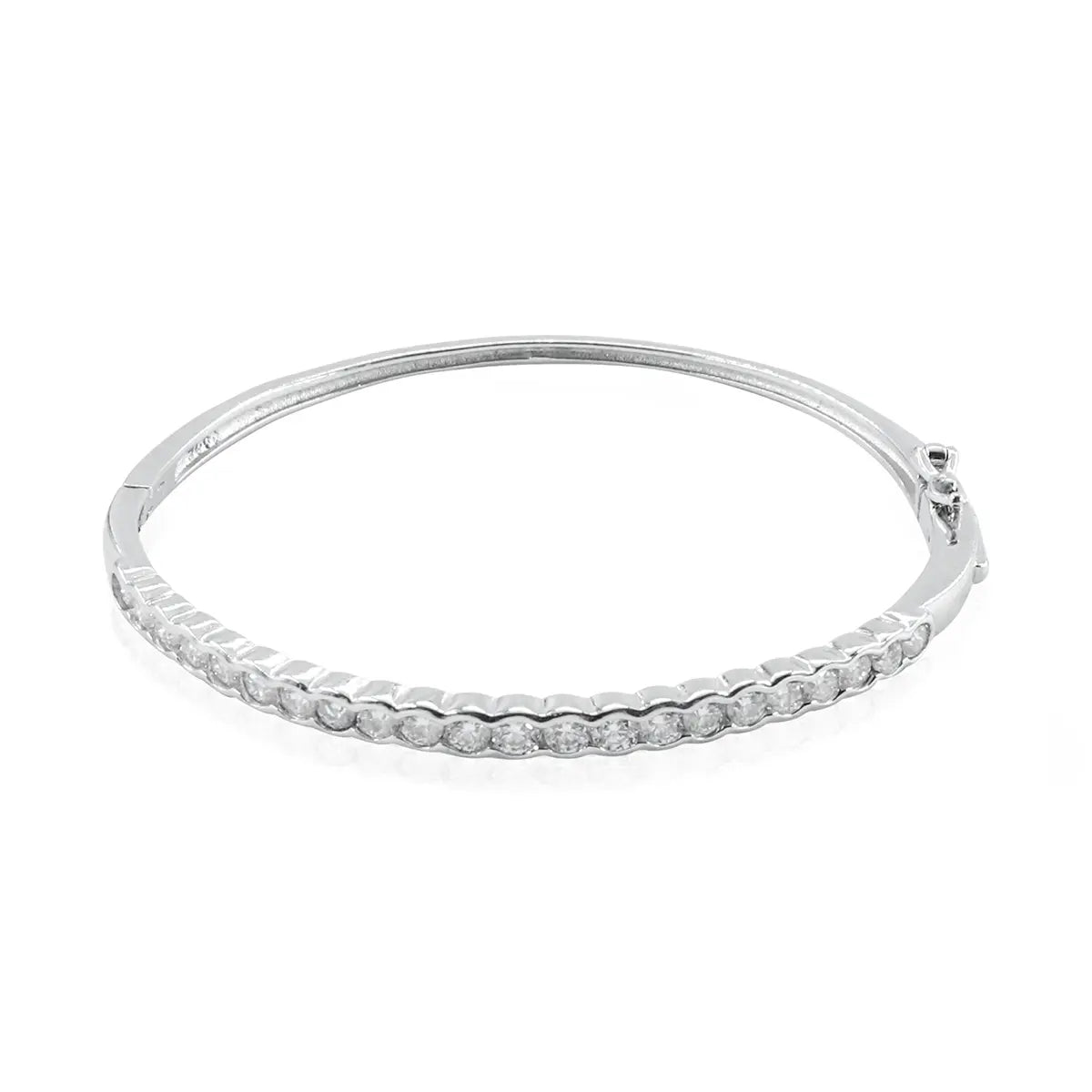Lattice Bezel Moissanite Bangle