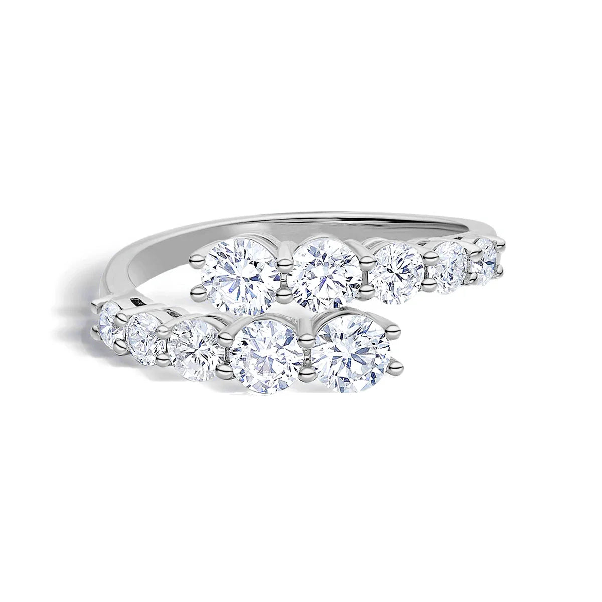 Round Moissanite Bypass Ring
