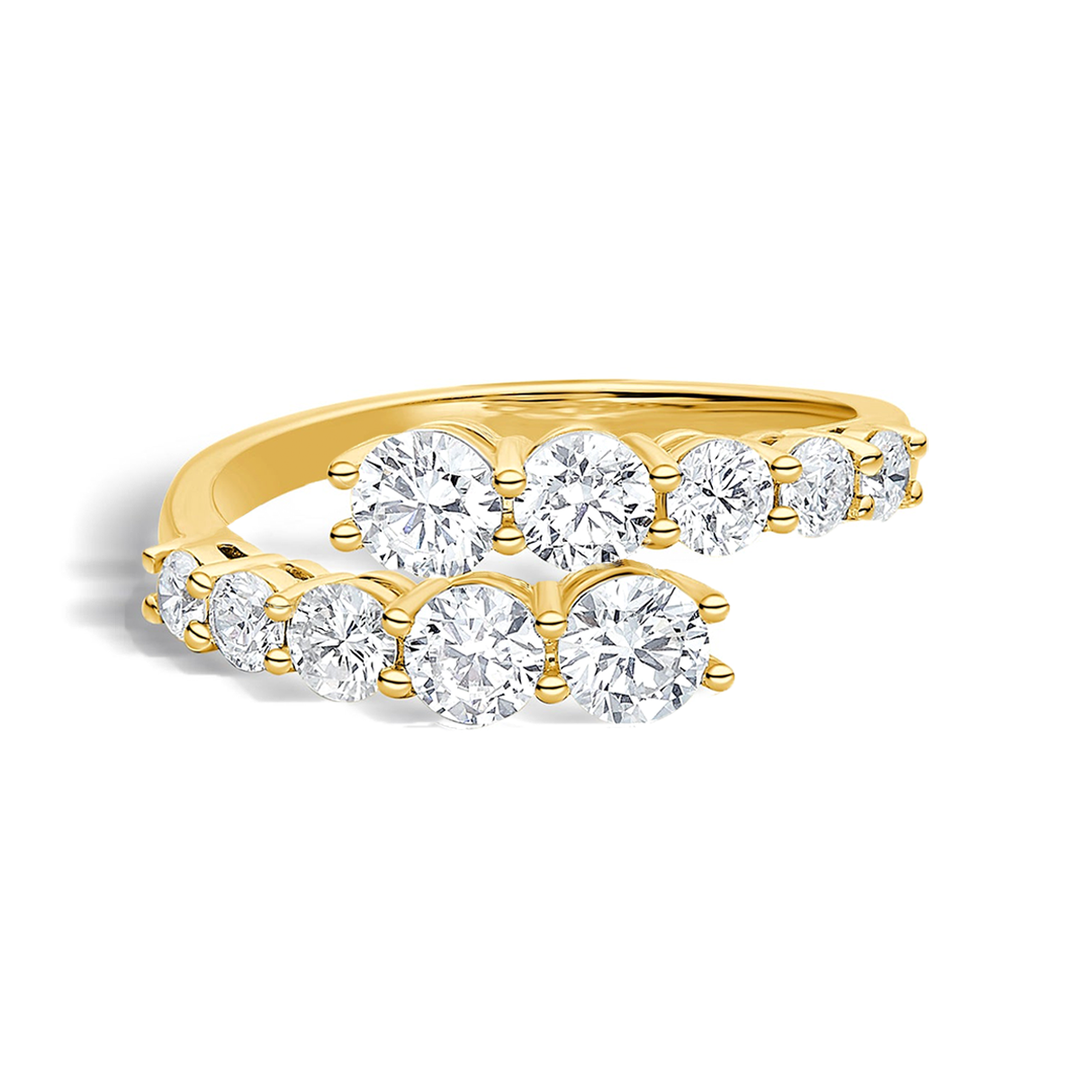 Round Moissanite Bypass Ring