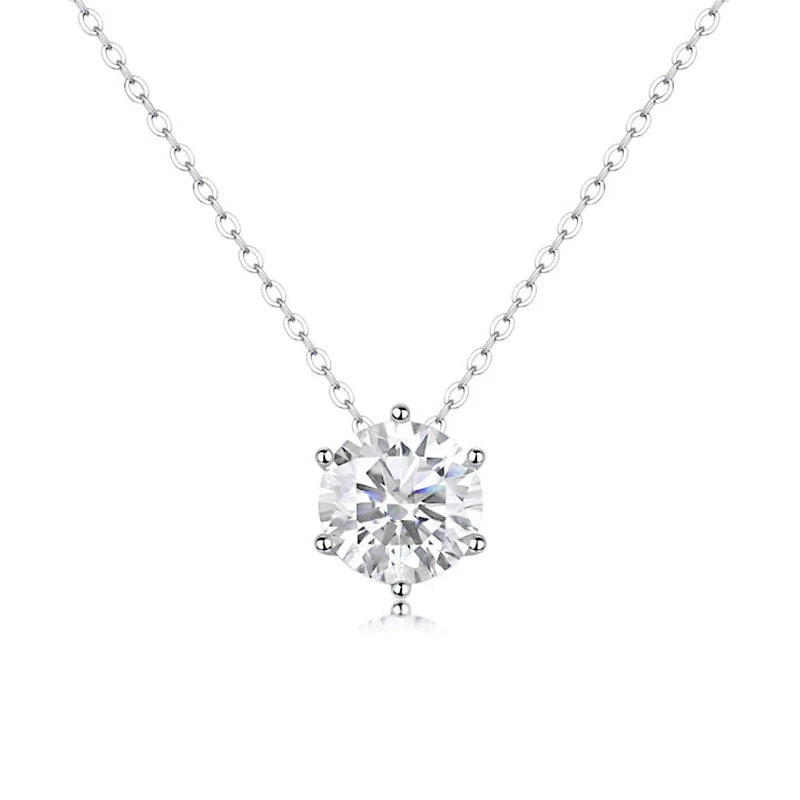 Six Prong Basket Moissanite Pendant