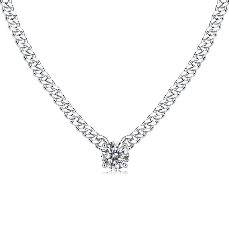 Solitra Moissanite Cuban Necklace