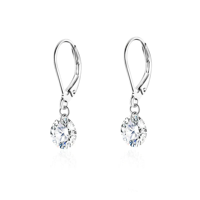Drilled Setting Leverback Moissanite Earrings