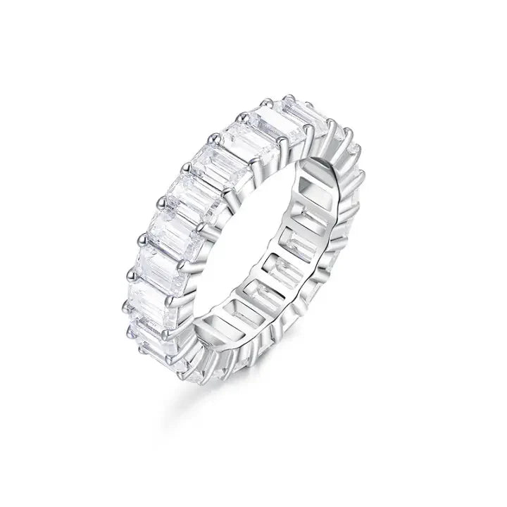 Emerald Moissanite Eternity Band