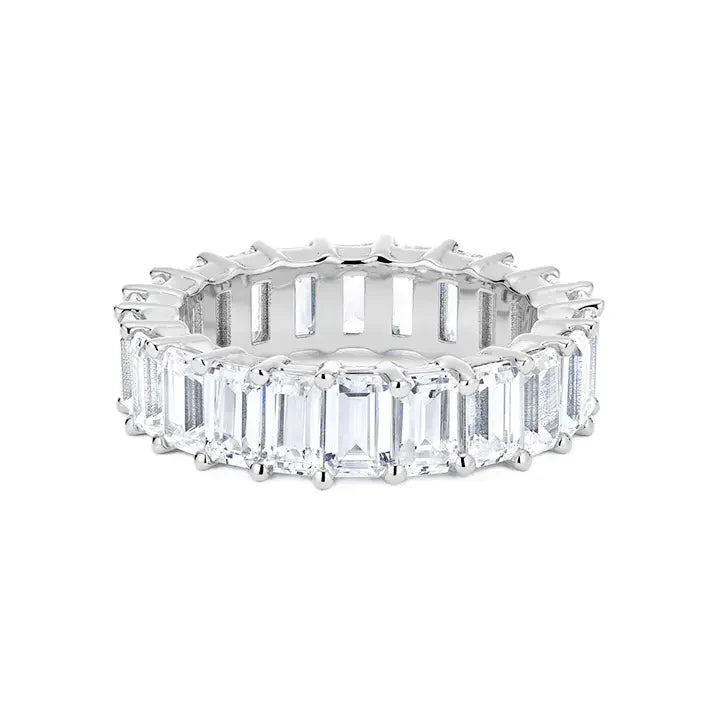 Emerald Moissanite Eternity Band