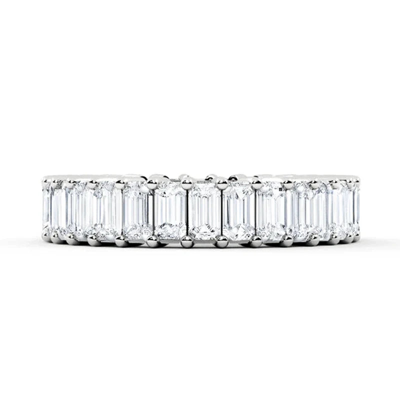Emerald Moissanite Eternity Band