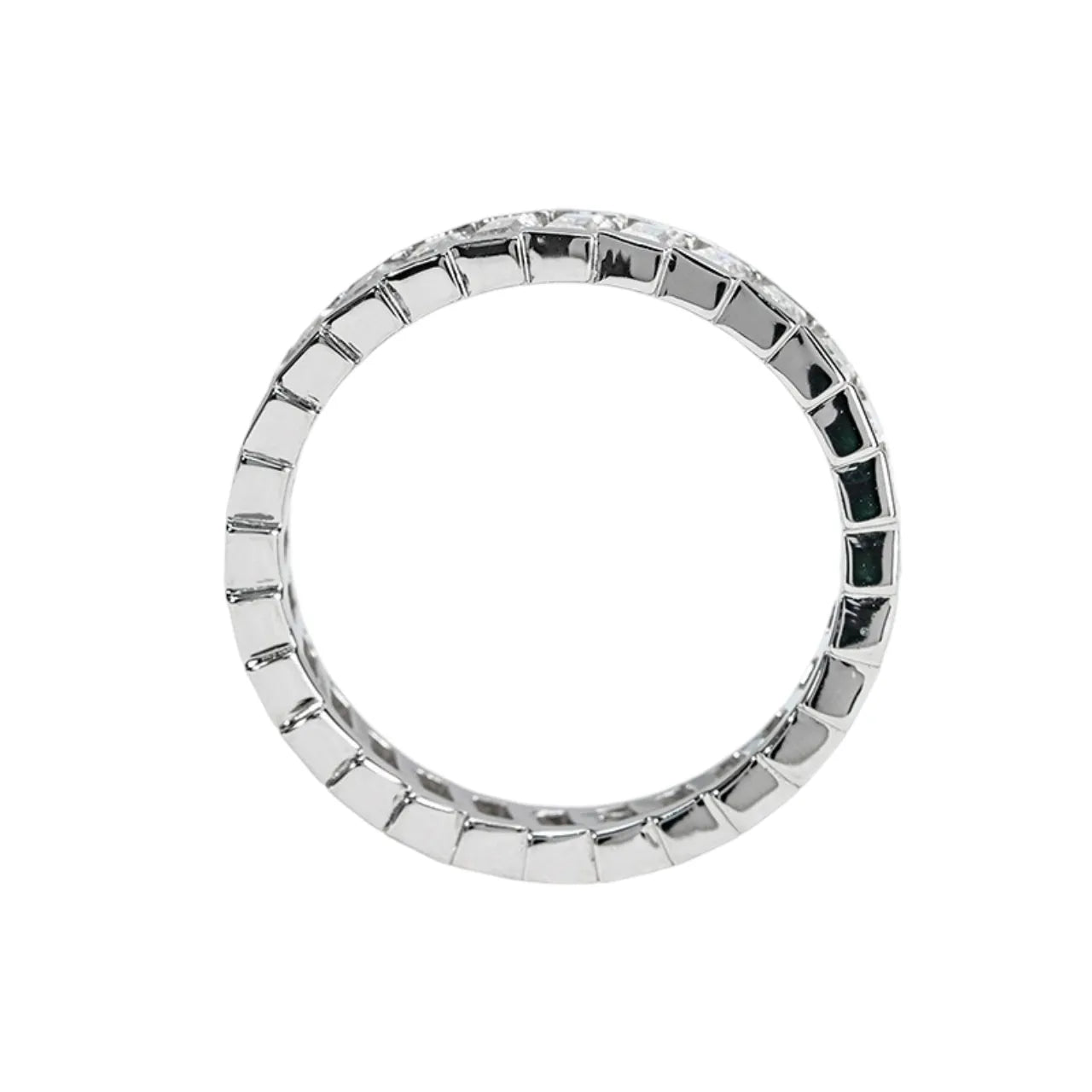 Channel Set Emerald Cut Moissanite Eternity Band
