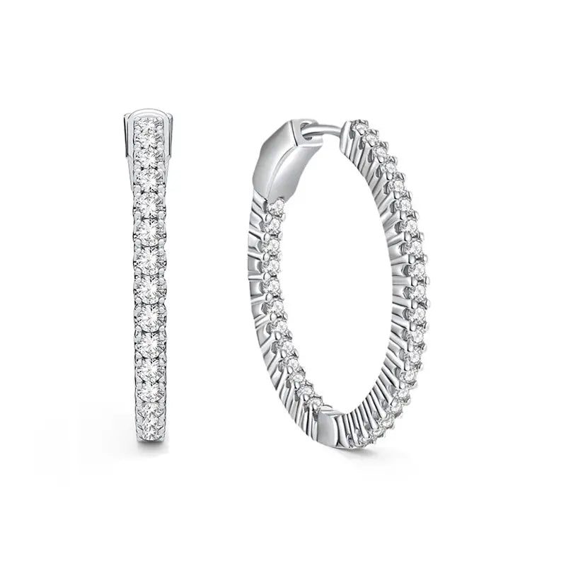 Inside Out Moissanite Hoop Earrings