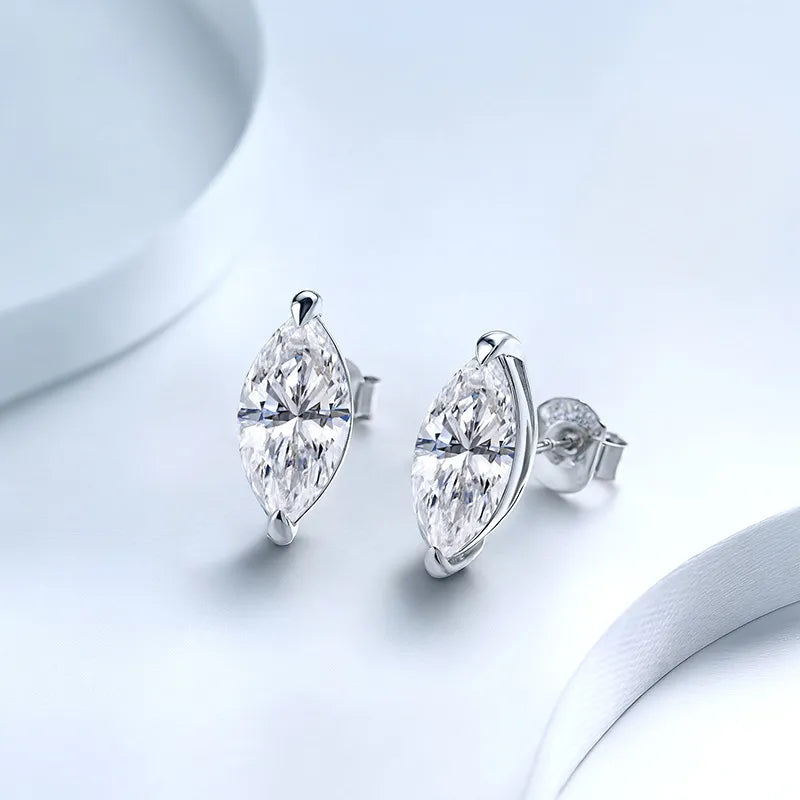 Pattern Marquise Moissanite Earrings