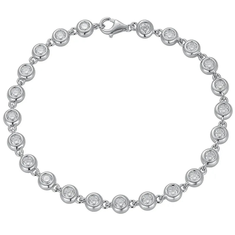 Round Moissanite Bezel Set Tennis Bracelet