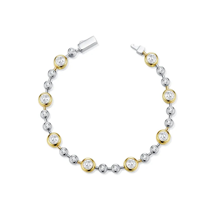 Alternating Bezel Link Tennis Bracelet