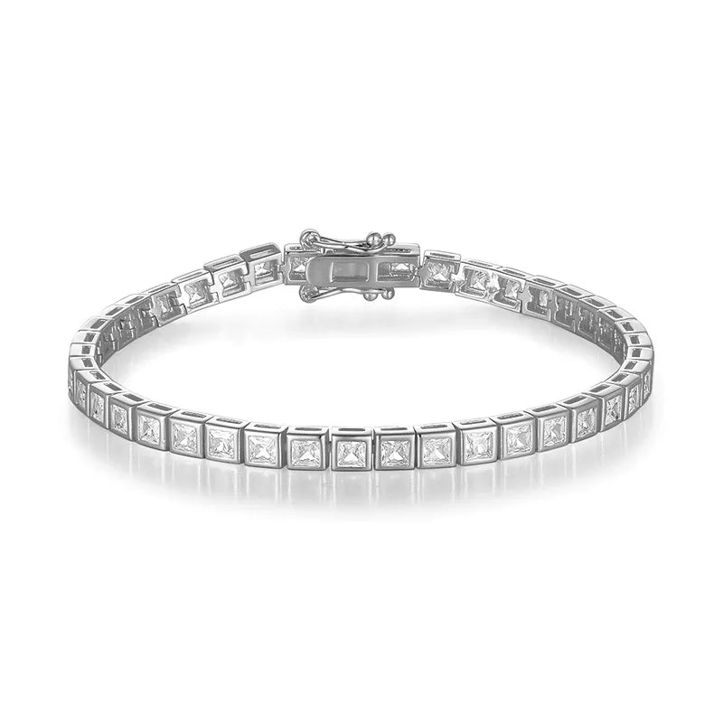 Princess Moissanite Bezel Tennis Bracelet