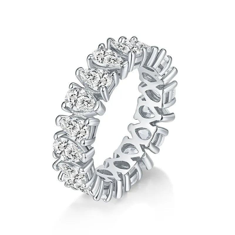 Pear Moissanite Eternity Band