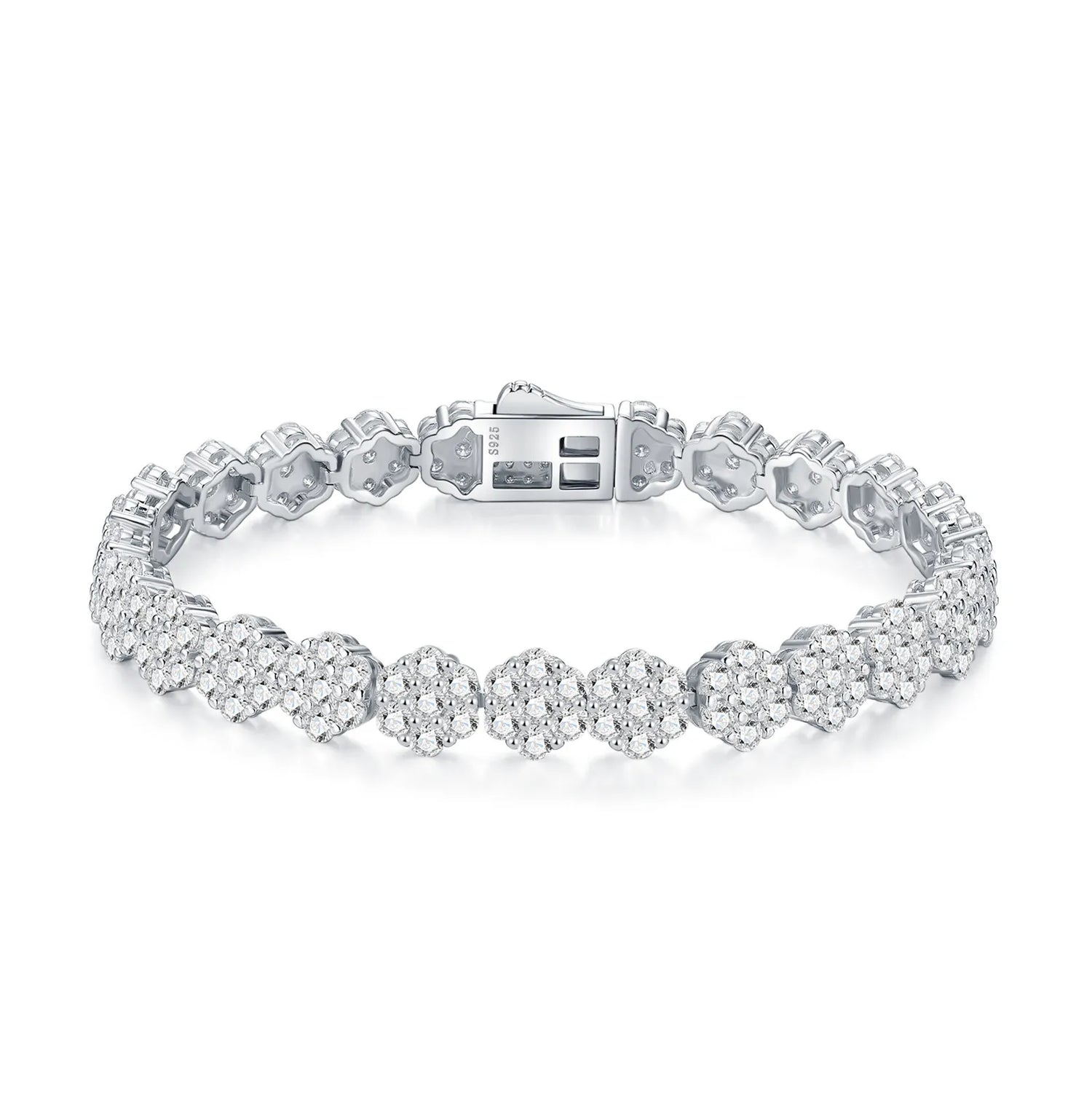 Floral Cluster Moissanite Tennis Bracelet