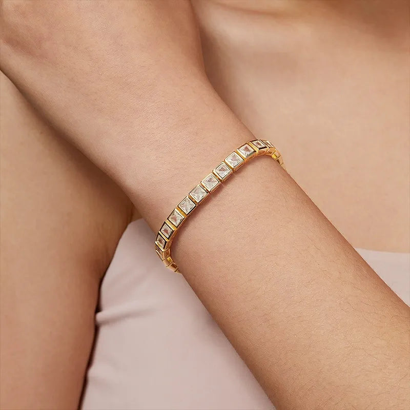 Princess Moissanite Bezel Tennis Bracelet