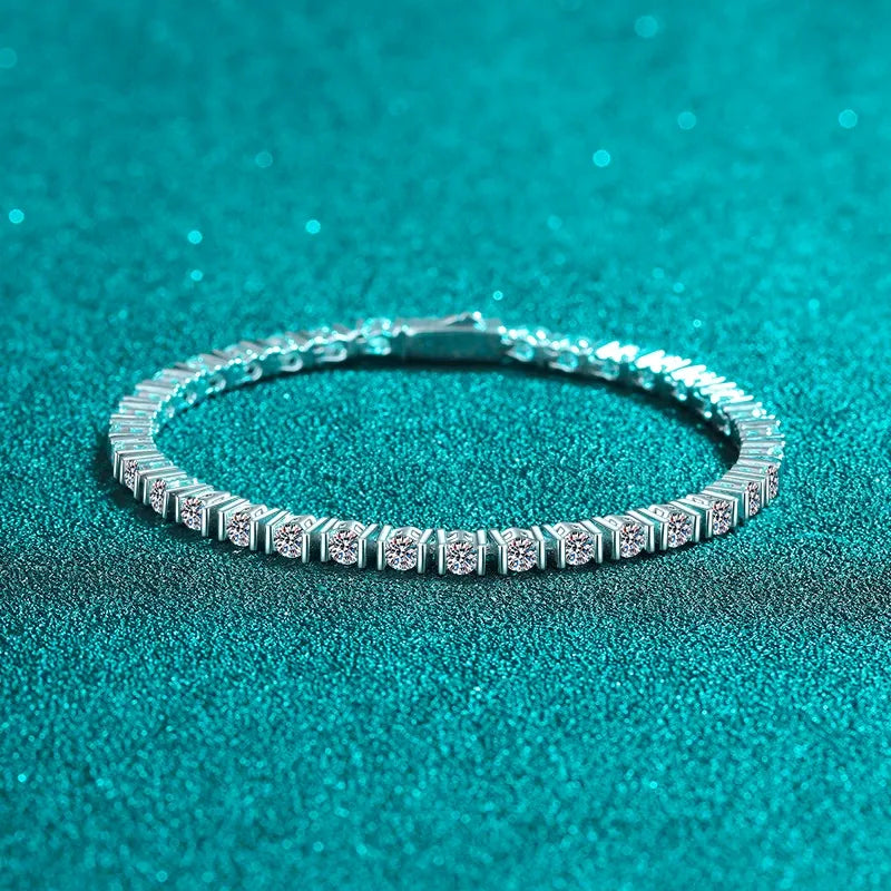 Moissanite Box-Set Tennis Bracelet