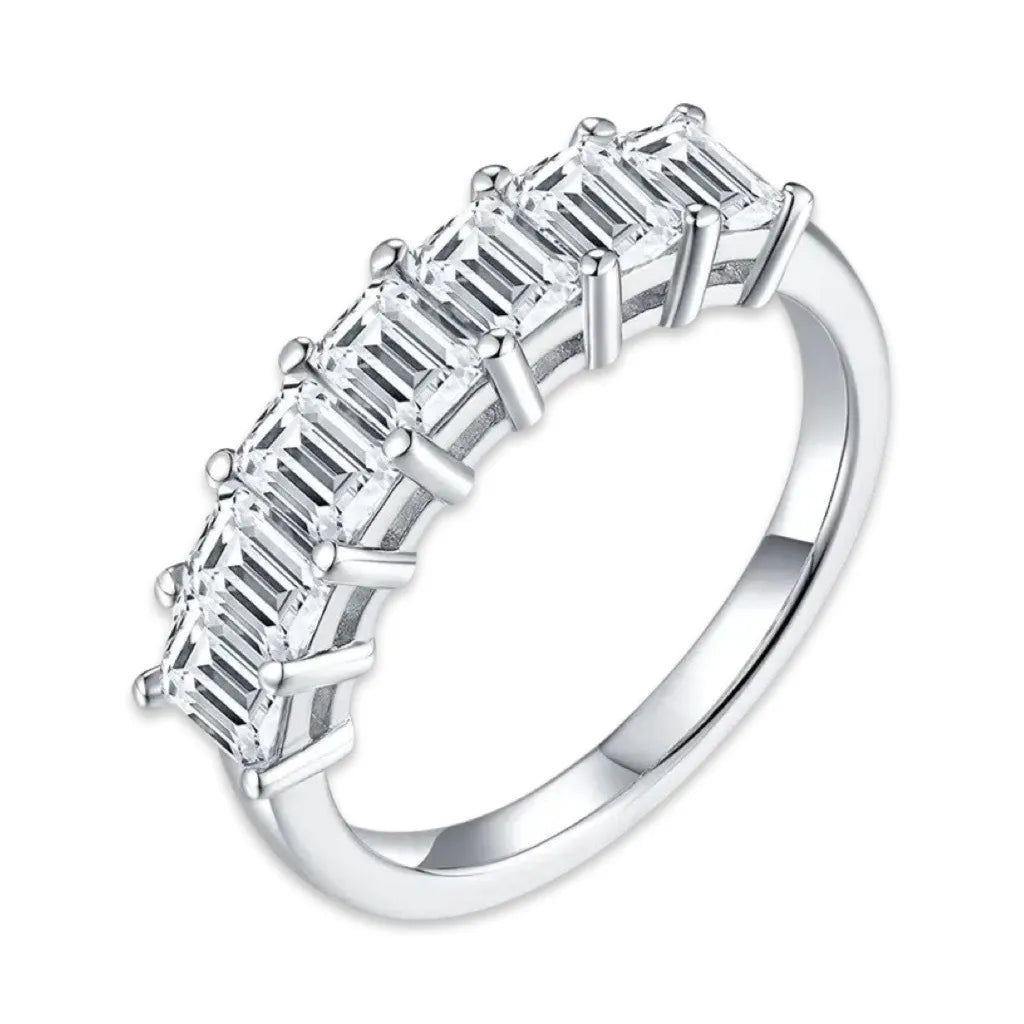 Half Eternity Emerald Wedding Band