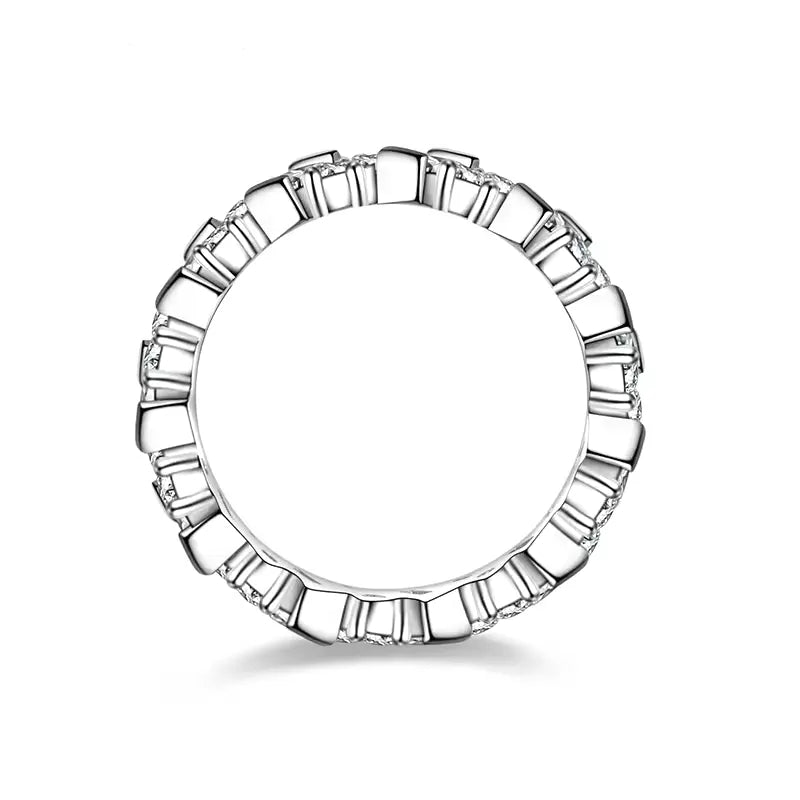 Alternating Round & Baguette Moissanite Eternity Band