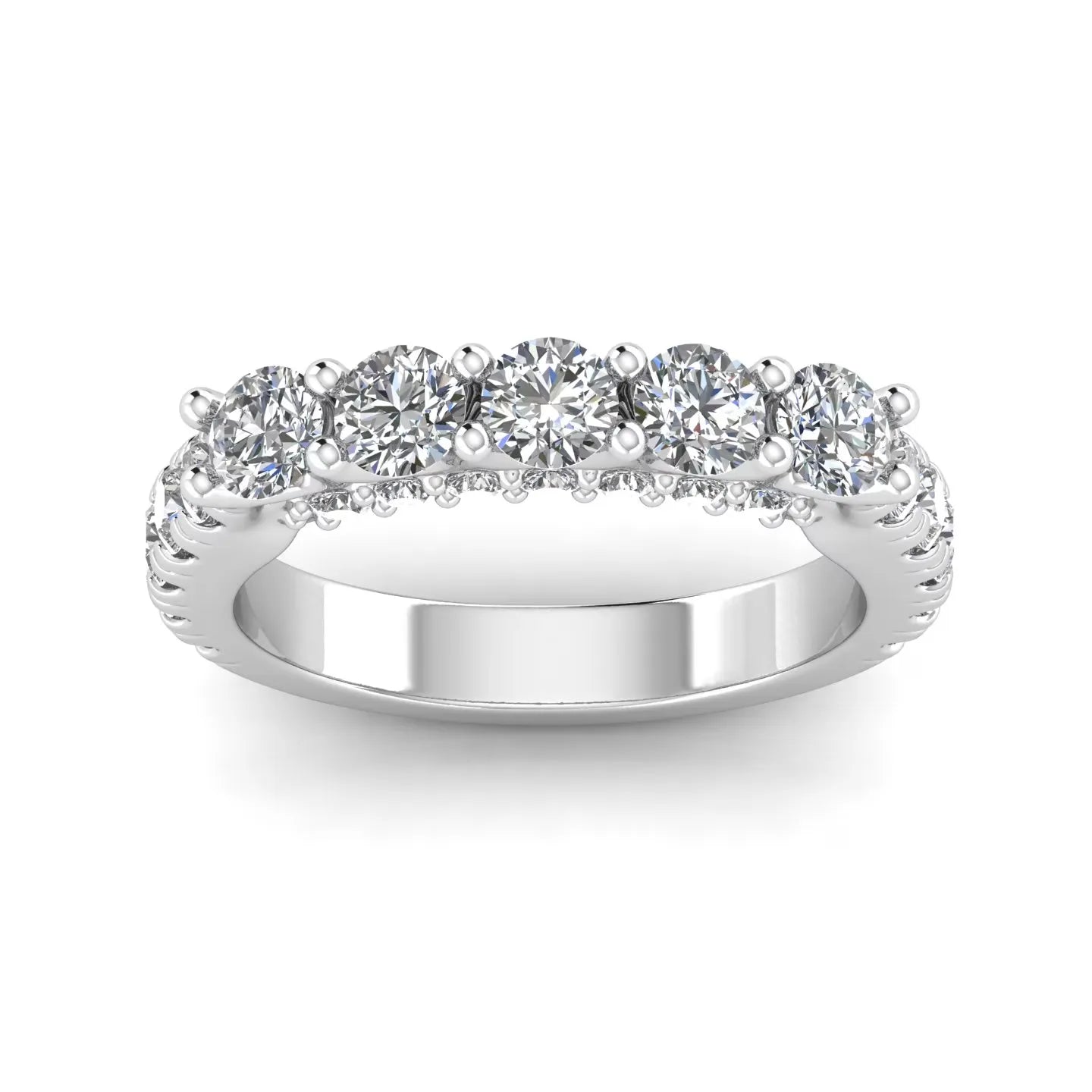 Five Stone Moissanite Half Eternity Band
