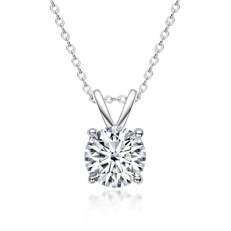 V-Shaped Bail Moissanite Pendant Necklace