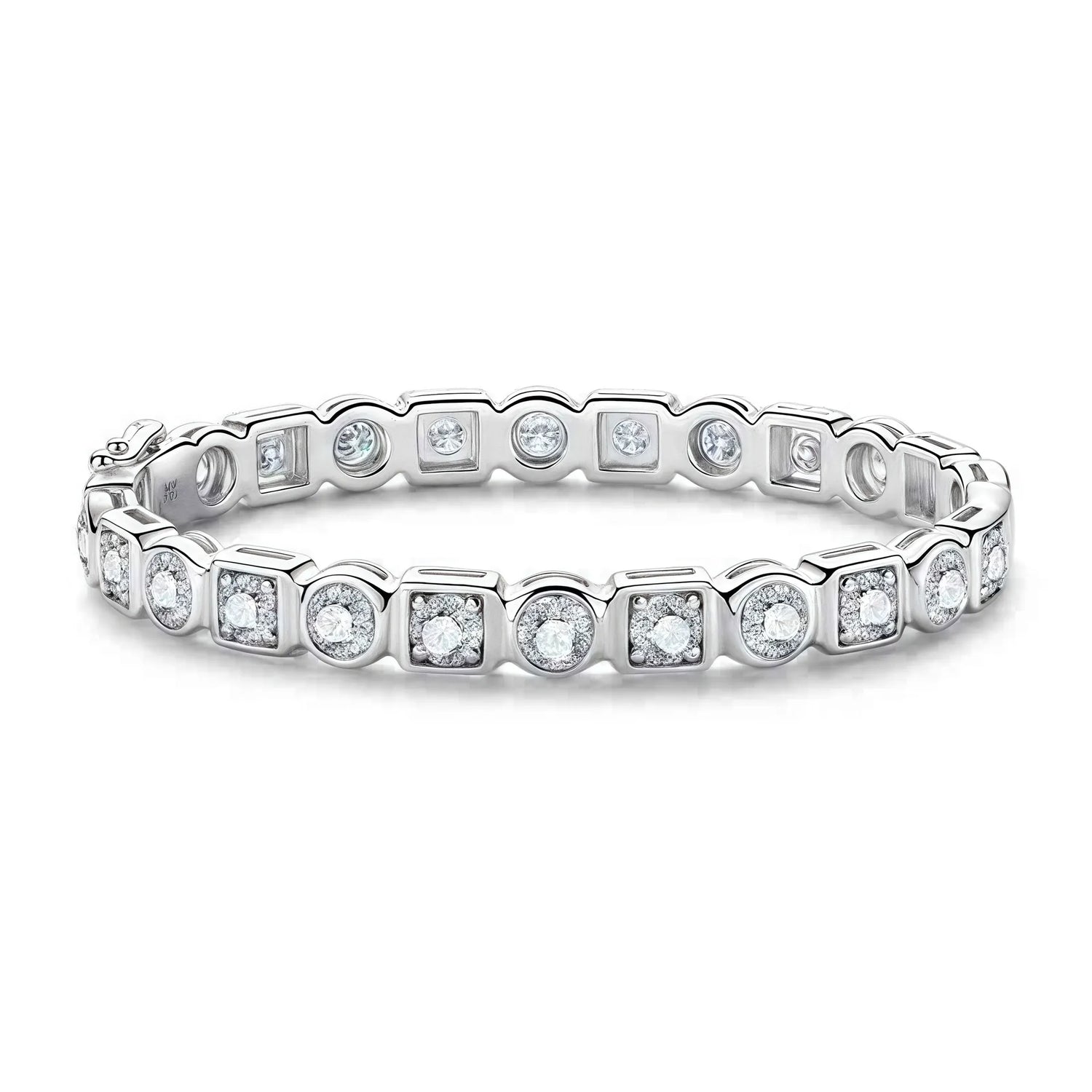 Unique Bezel Moissanite Bangle
