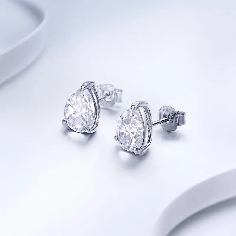 Pattern Pear Moissanite Earrings